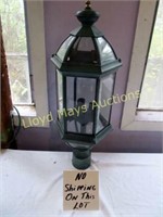 Pole Mount Metal & Bevel Glass Outdoor Lamp
