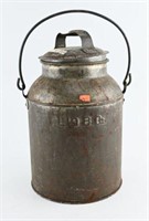 Vintage Galvanized 8qt canister with swing handle