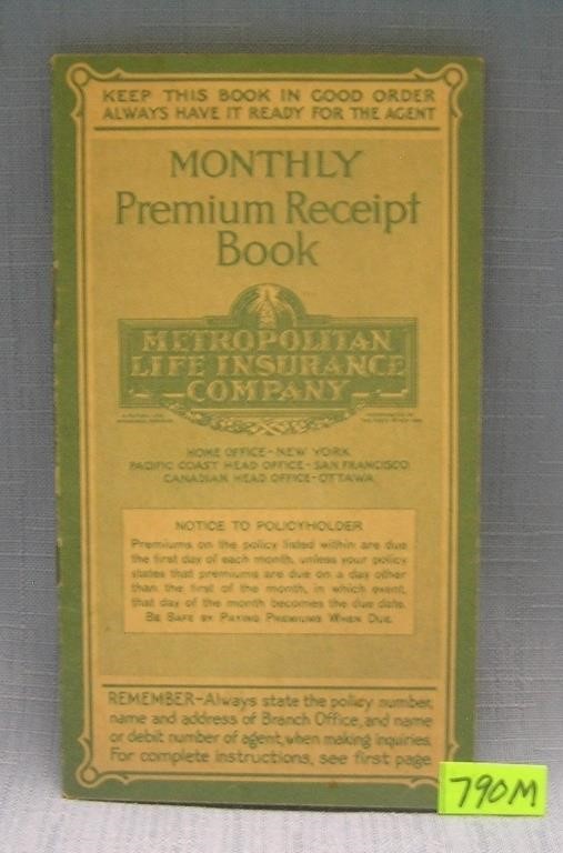 Metropolitan Life insurance co. premium booklet