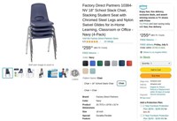 B7757   18" School Stack Chair, Navy, 4 Pack