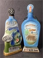 Two Jim Beam decanters