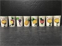 Lot of 8 ceramic vintage juice cups