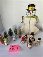 Vintage Assorted Snowmen & Bottle Brush Trees