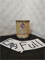 Vintage Skelly Supreme Grease 1 qt Metal Can