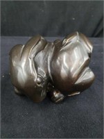 Bronze rabbit sculpture