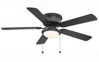 Hugger 52 in. LED Indoor Black Ceiling Fan with