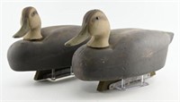 Pair of Decoys Unlimited vintage black duck