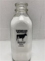 ""D" Dutchmen Dairy" Quart Milk Bottle