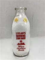 "Logan's Morning Star Dairy" Quart Milk Bottle