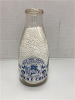 "Highland Dairy" Quart Milk Bottle
