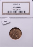 1938 S NGC MS66 RED LINCOLN CENT