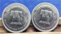 2 Troy oz. Silver Rounds by Liberty Silver
