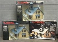 (3) Lionel RICO Station Building Kits