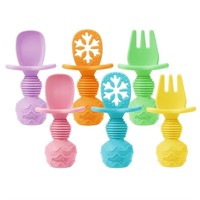 PandaEar 6 Pack Toddler Baby Spoons Forks, Infant