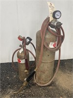 (2) ACETELYNE CYLINDERS WITH GAUGES & TORCHES