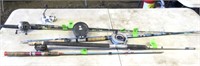 4 Misc Fish Rods With Reels