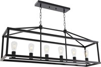 6 Light Black Industrial Vintage  Island Lighting