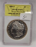 1886-S Dollar “World Coin Grading” MS 66 DMPL
