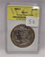 1888-S Dollar “World Coin Grading” MS 67
