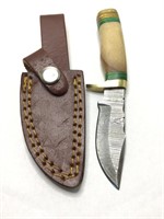 Damascus skinning knife