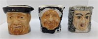 3 Collector Toby Ashtrays, Hand Painted