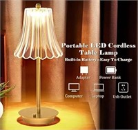 NIB Portable LED Cordless Crystal Table Lamp