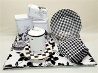 Black & White Checker Kitchen Decor Lot