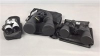 Lot Of 3 Assorted Binoculars With Soft Cases