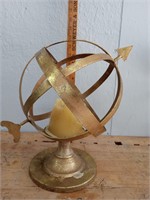 Gold Armillary Globe Candle Holder