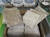 Travertine tile lot, 5.5x5.5", 39) total tiles