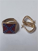 Confederate Flag Style Ring and