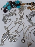 Lot of Silvertone and Goldtone Necklaces,
