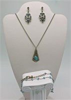 Silver & Turquoise Colored Set