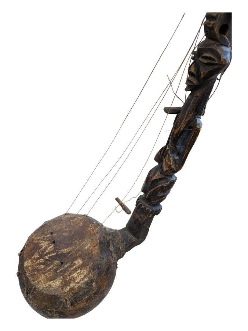 African Wood & Animal Hide Musical Instrument