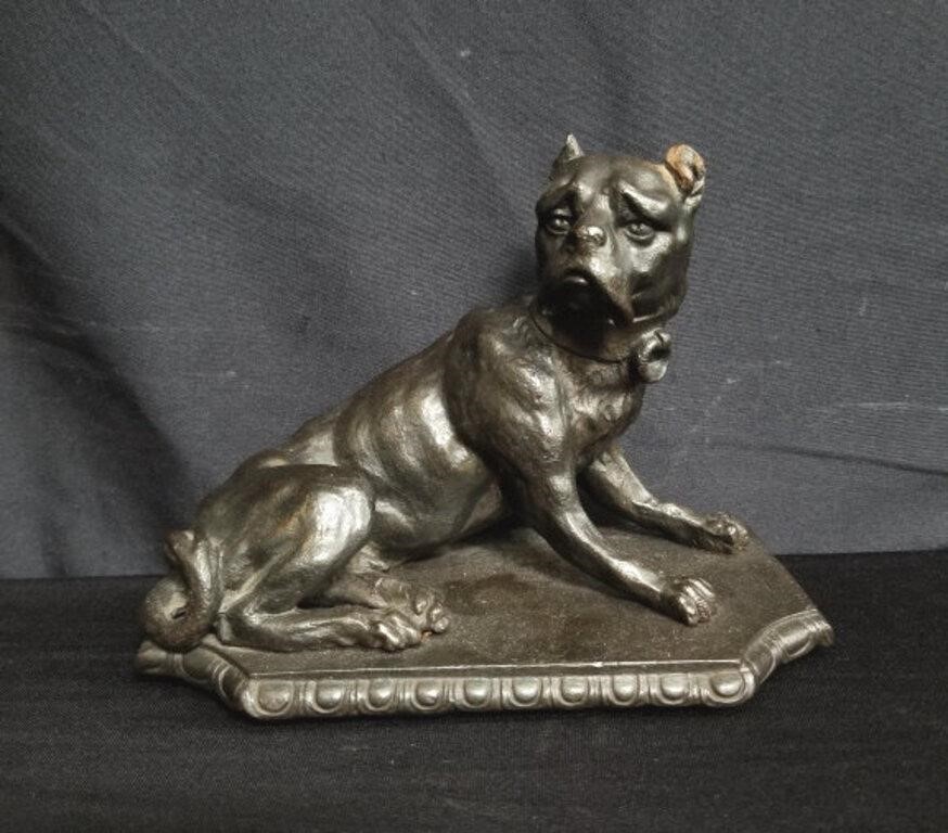 Vintage cast iron dog figural doorstop