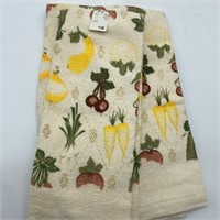 3 Vintage K-Mart Kitchen Towels Vegetables