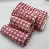 Pink Polka Dot 4 Piece Towel Set