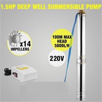 NEW 4" Deep Well Pump, 220V/60HZ, 1.5HP