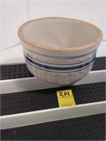 10" Blue Striped Crock Very Good Condition