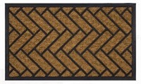 Geometric Fret Rubber Coir Doormat