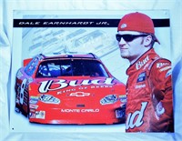 Dale Jr with Bud Racing Metal Sign 16x12.5"