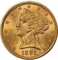 $5 1891-CC PCGS MS64+ CAC