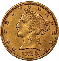 $5 1890-CC PCGS MS62 CAC