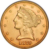 $5 1879-CC PCGS AU58