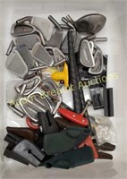 Assorted new golf club heads and covers
