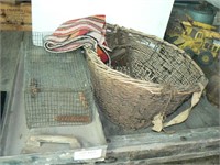 Woven rug, stainless drip pan, wire trap,