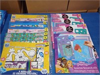 Licensed coloring and art sets variety