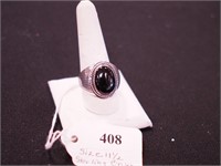 Sterling onyx ring, size 11.5