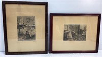 2 antique prints, signed Gutmann, The Dancing