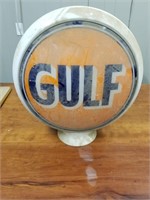 16 INCH PORCELAIN GULF SIGN DOUBLE SIDED